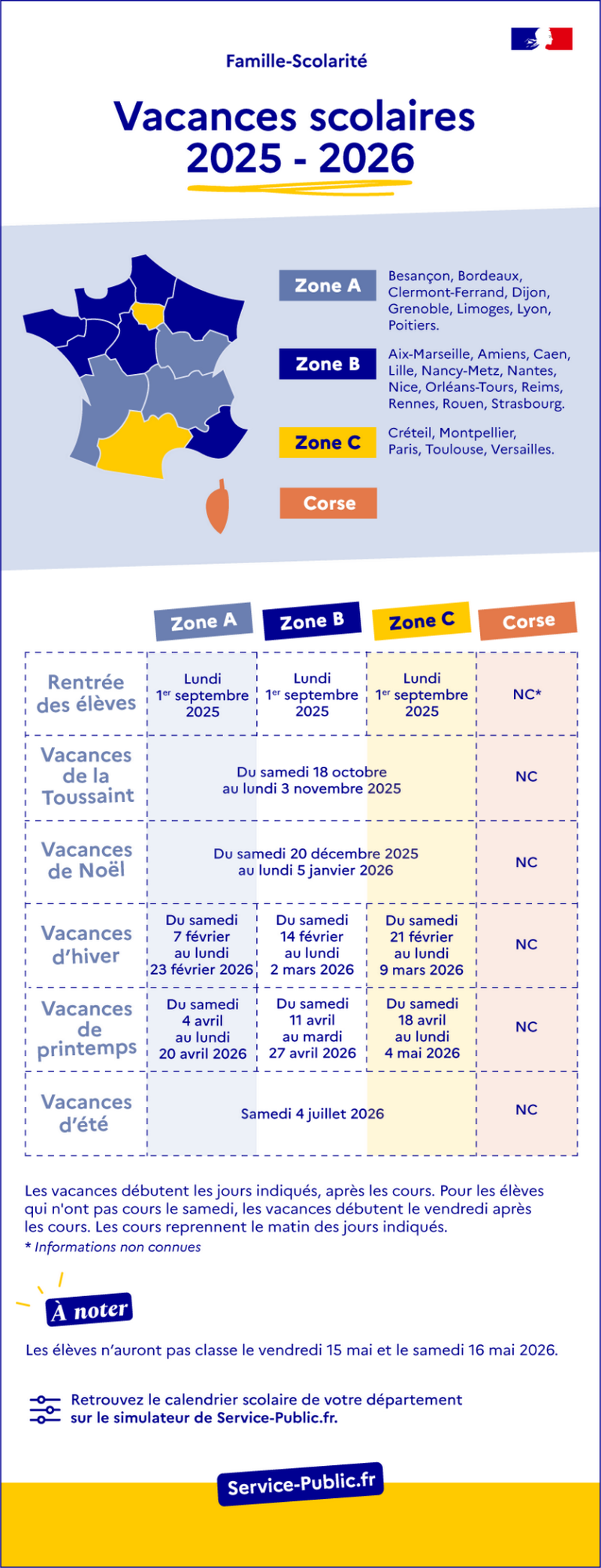 Vacances scolaires en Corse 2024 (dates, calendrier)